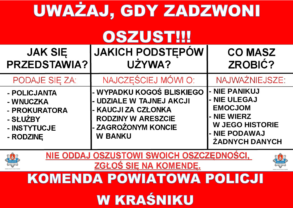 Zdjęcie plakatu akcji przeciwko oszustom