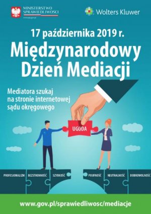 Zdjęcie przedstawia grafikę promującą międzynarodowy dzień mediacji.