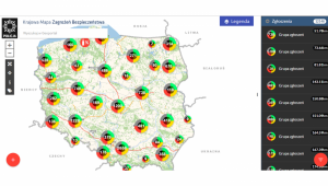 Zdjęcie przedstawia Krajową mapę zagrożeń bezpieczeństwa.