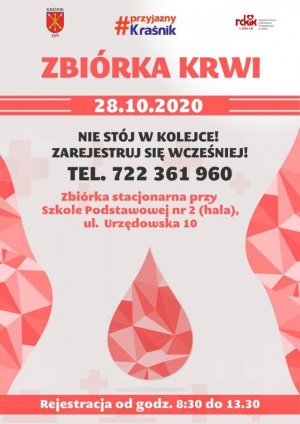 Zdjęcie przedstawia  zdjęcie przedstawia plakat akcji oddawania krwi