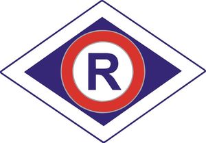 LOGO RUCHU DROGOWEGO LITERA R W ROMBIE