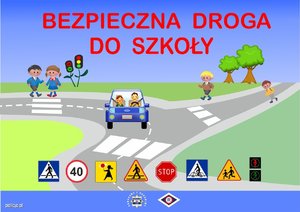 Grafika akcji bezpieczna droga do szkoły