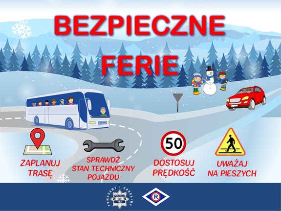 Grafika akcji Bezpieczne Ferie