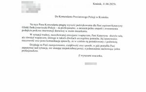 podziękowania dla dzielnicowej