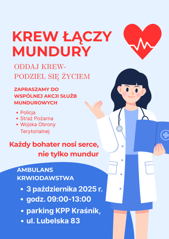 plakat akcji &quot;Krew łączy mundury&quot;