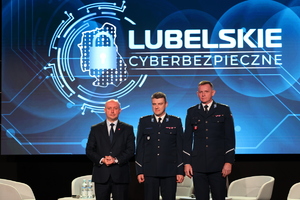 konferencja lubelskie cyberbezpieczne przy udziale Zastępcy Komendanta Wojewódzkiego Policji w Lublinie