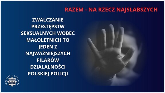 razem na rzecz najsłabszych hasło widniejące na grafice wraz z reka dziecka imitującą oznaczenie stop