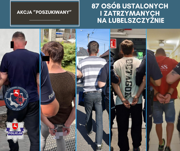 zbiorcze zdjęcie osób zatrzymanych w akcji poszukiwany