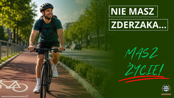 mężczyzna jedzie rowerem na ścieżce rowerowej